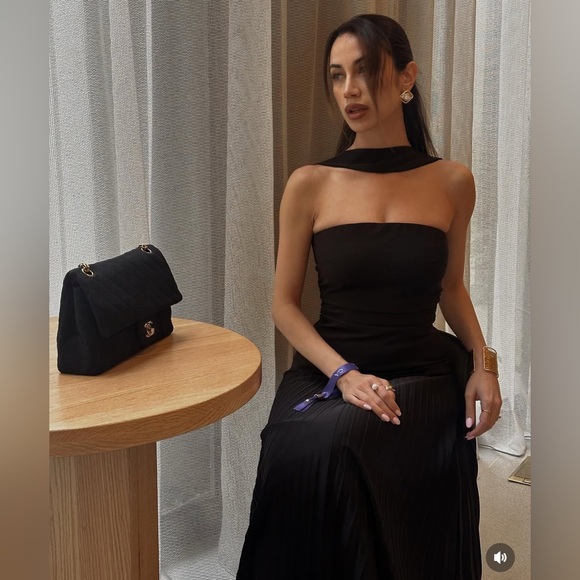 Choker Design Pleated Panel Dress Commense size XS-M CM4 FL2 - Picture 13 of 17